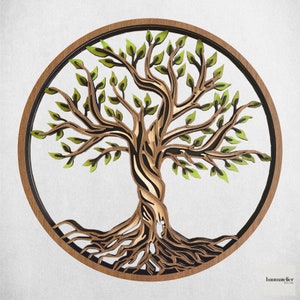 Tree of Life Wood Wall Decor, Tree of Life Wall Art, Sacred Geometry ...