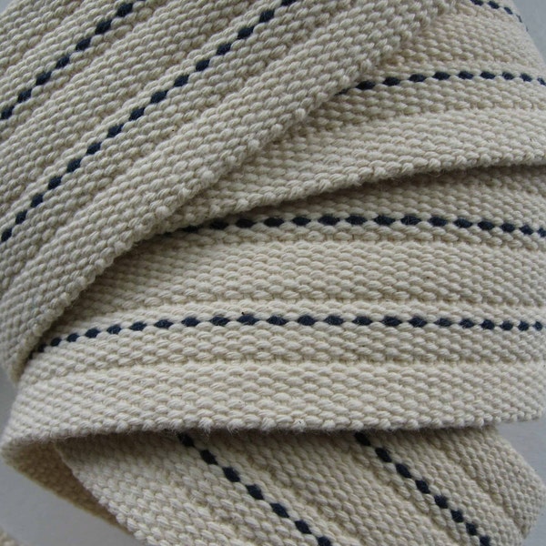 Heavy Natural Cotton Webbing With Rib And Pinstripe NEW PRICE