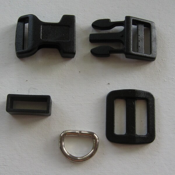 DOG COLLAR HARDWARE SET 10 SETS FIVE EIGHTHS INCH