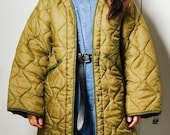 Vintage Green Quilted Liner Coat