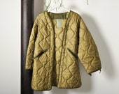 Vintage Green Quilted Liner Coat