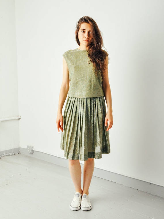 rare london metallic pleated maxi skirt