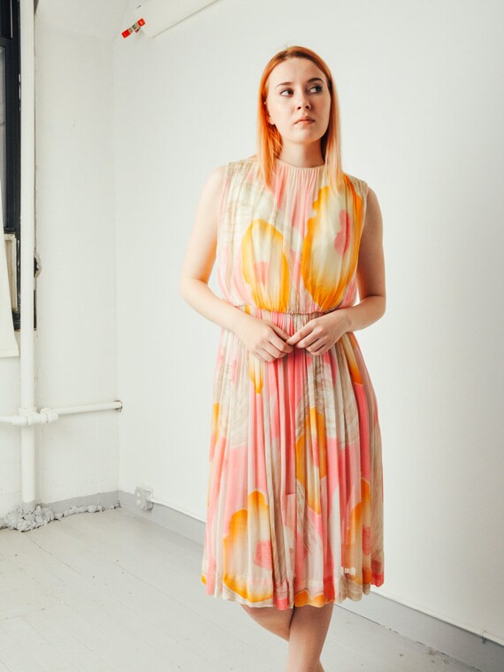 Vintage Silk Watercolor Dress