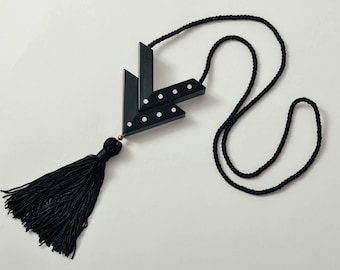 Vintage Valentino Black Tassel Necklace