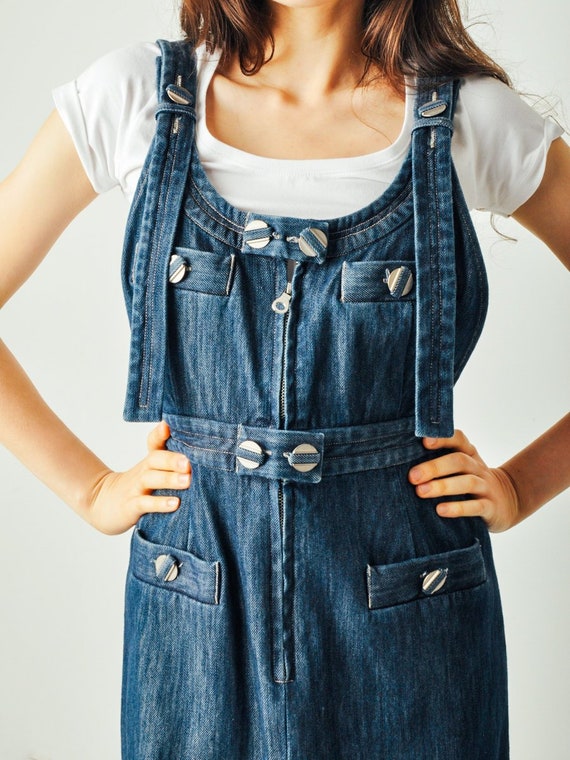 denim overall jumper dress