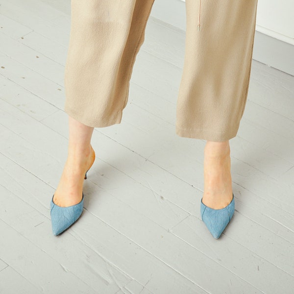 Jil Sander Blue Leather Mules