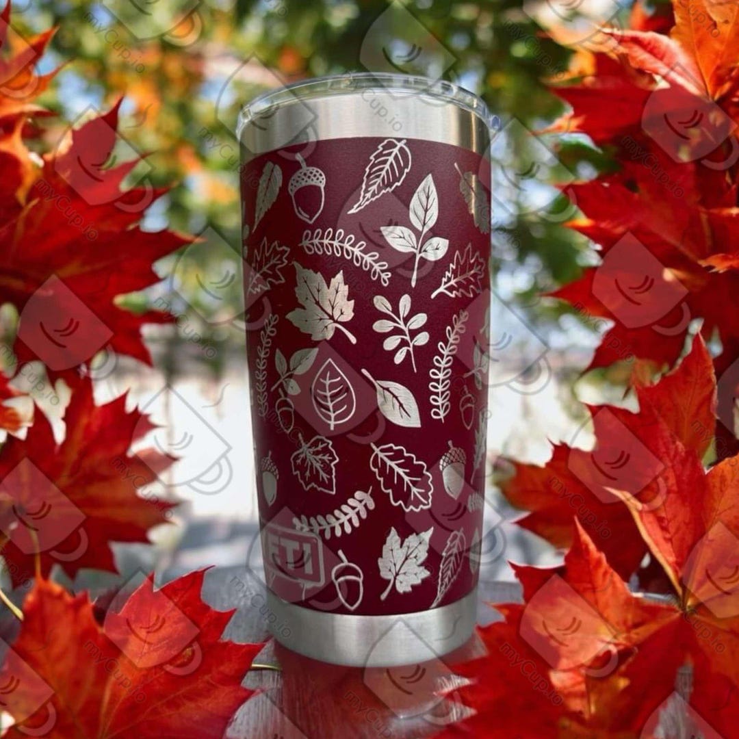 20oz Fall Autumn Leaves Engraved Yeti Tumbler - Etsy