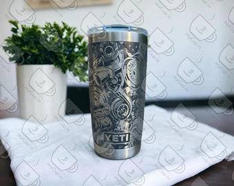 Mechanical Car Parts Engraved Yeti Tumbler