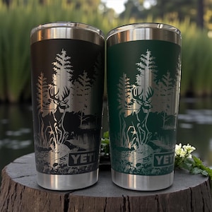 20 Unzen Hirsch in der Nähe des Flusses Yeti Becher mit Gravur