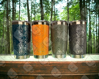 20oz topografisk karta graverad Yeti-tumbler