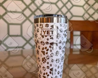20oz Paw Prints Stackable Engraved Yeti Tumbler
