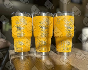Grabado de abejas de miel de 30 oz en Yeti Rambler de 30 oz