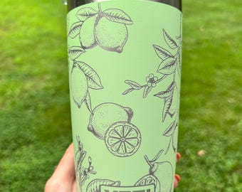 20oz lime/lemons all around engraved yeti