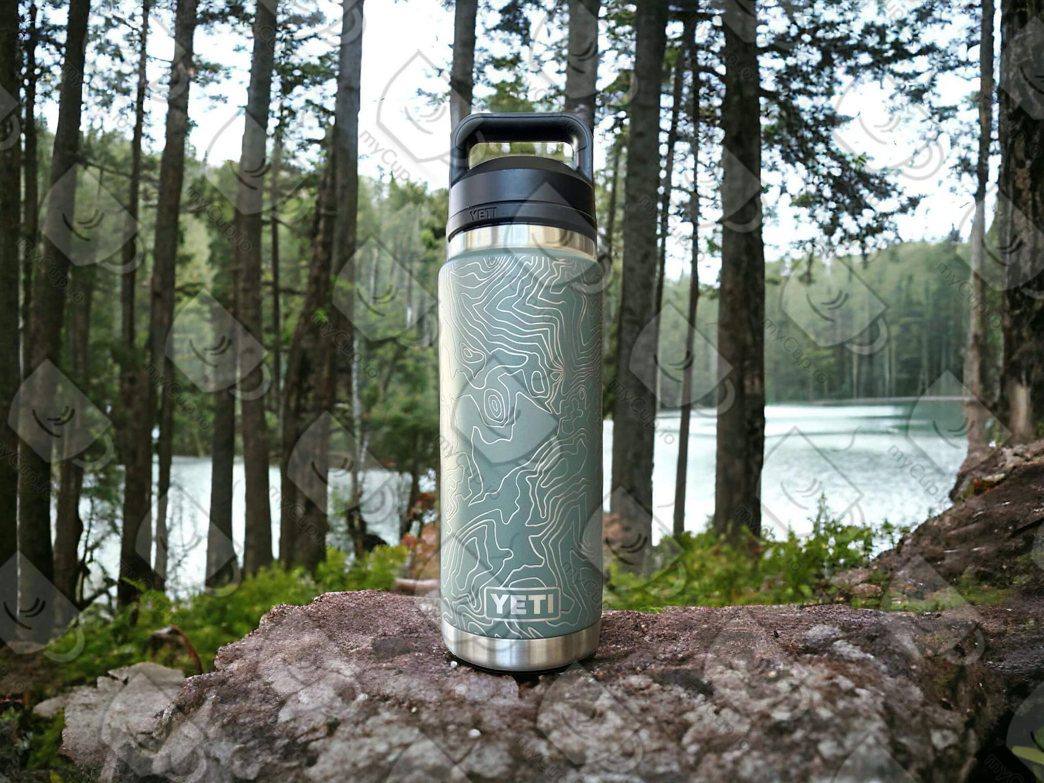 Topography Map Yeti Bottle With Chug Cap - Etsy