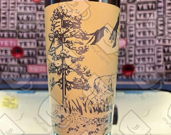 20oz Mule Deer Mountains And River Engraved Yeti Tumbler