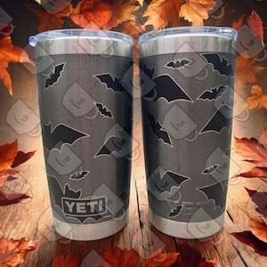20oz Bats with Crosshatch Background Engraved Yeti Tumbler