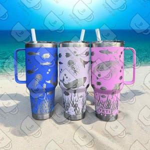 42oz Under the Sea Straw Cap Engraved Yeti Mug