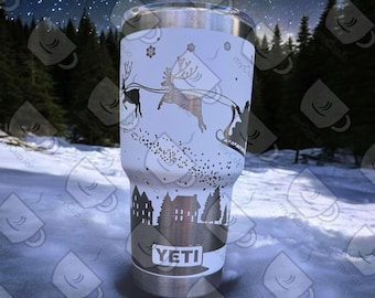 30oz Santa Claus is Coming to Town Engraved Yeti Tumbler