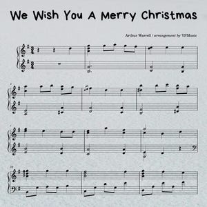 We Wish You a Merry Christmas | easy piano sheet music, digital download, piano score, simple notes, downloadable PDF, digital music sheet