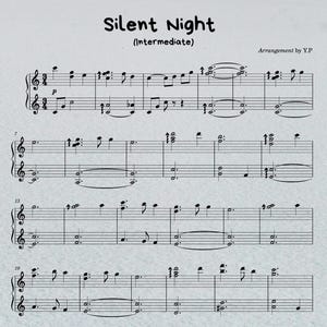 Silent Night (Intermediate) | intermediate piano sheet music, digital download, piano score, simple notes, free piano tutorial video
