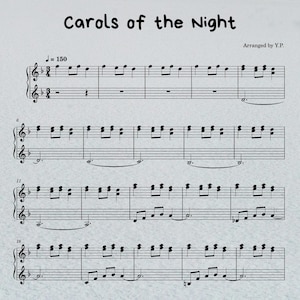 Carols of the Bells Piano Sheet Music, Advance Piano, Digital Sheet Music, Piano Sheet Music, Christmas Carols, PDF Music