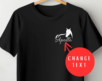 Personalized Horse T-Shirt: Equestrian Gift, Custom Name Tee