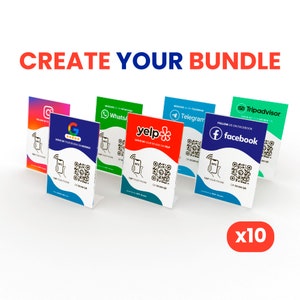 Bundle of 10 Business Signs | NFC & QR Code custom acrylic stands