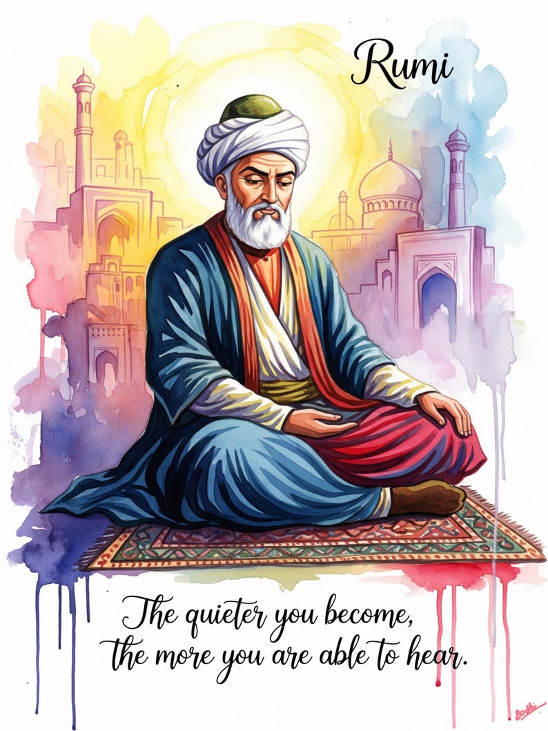 Patterned Rumi Rumi Art Print | Inspirational Quote Wall Art | Spiritual Digital ...