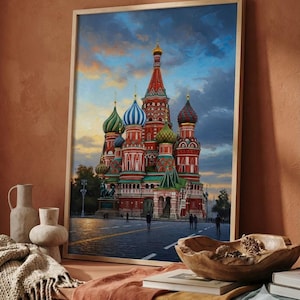 St. Basil's Cathedral Painting | Moscow Landmark Art (Digital Download)