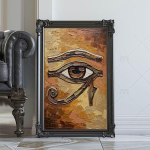 Oeil d'Horus Art | Symbole de l'Égypte ancienne | Texture épaisse au couteau