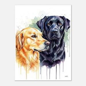Watercolor Dog Portrait Print: Colorful Canine Wall Art
