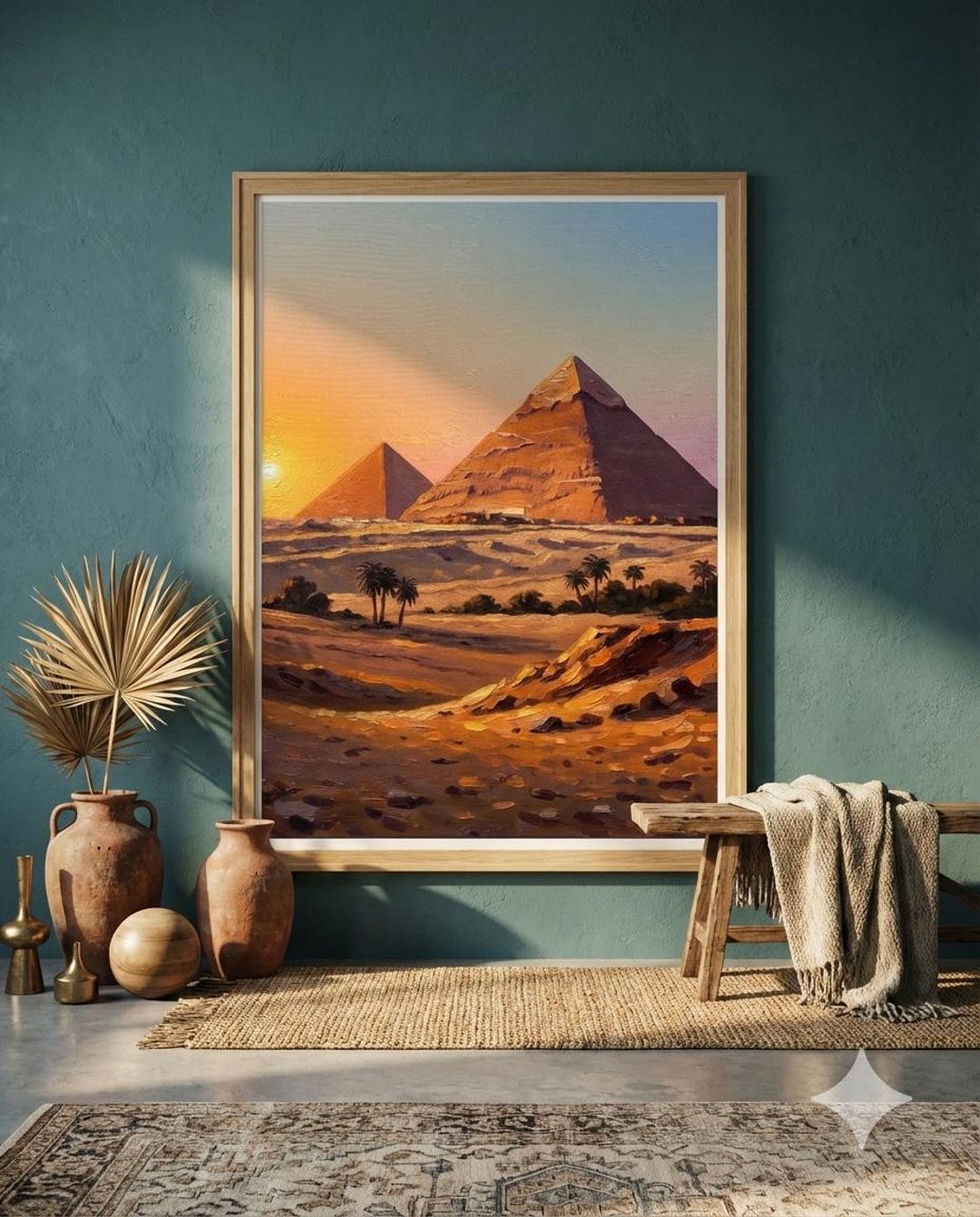Giza Pyramids Sunset Painting | Egypt Travel Art (digital Download) - Etsy