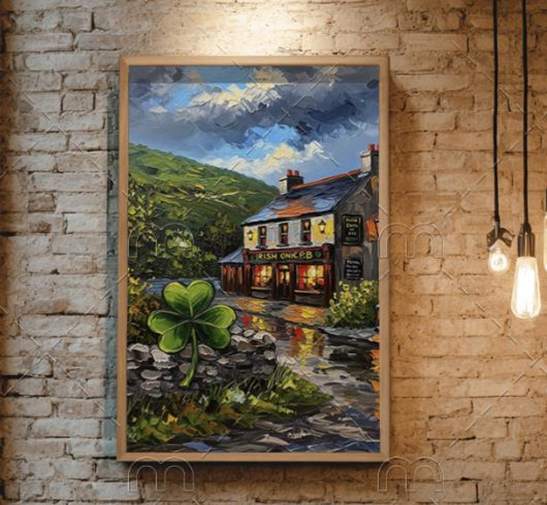 Irish Pub Oil Painting: Rustic Bar Wall Art (digital Download 15x20 ...