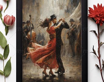 Flamenco Dance Painting • Romantic Couple Wall Art (Digital Download)