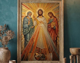 Divine Mercy Jesus Art Print, Catholic Christian Wall Decor (Digital Download)