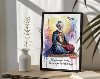 Graphis Rumi Rumi Art Print | Inspirational Quote Wall Art | Spiritual Digital ...