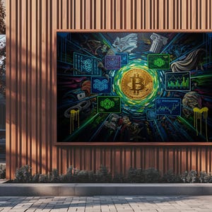 Arte mural imprimible de Bitcoin / Descarga digital de criptomonedas / Decoración moderna de criptomonedas / Descarga instantánea