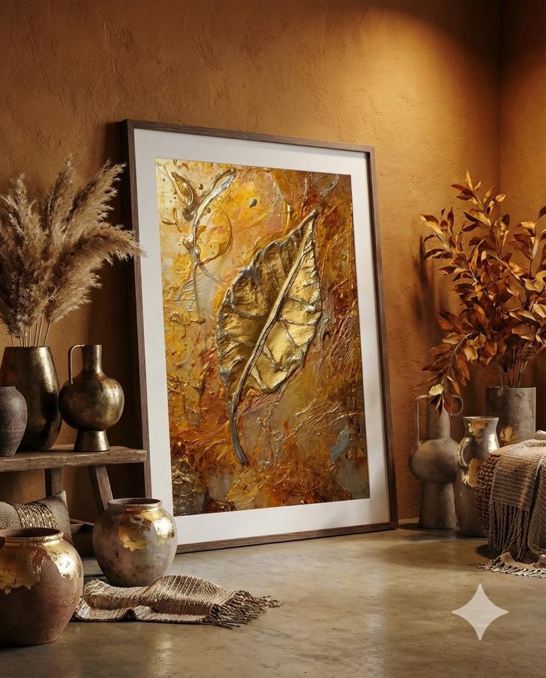 Gold Leaf Abstract Art | Textured Metallic Painting (digital Download ...