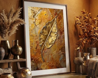 Blattgold Abstrakte Kunst | Strukturiertes Metallic-Gemälde (Digitaler Download)