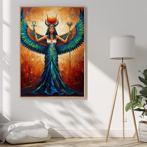 Isis Goddess Wall Art Printable – Egyptian Goddess of Magic – Ancient Egypt Decor – Divine Feminine Spiritual Poster – Digital Download