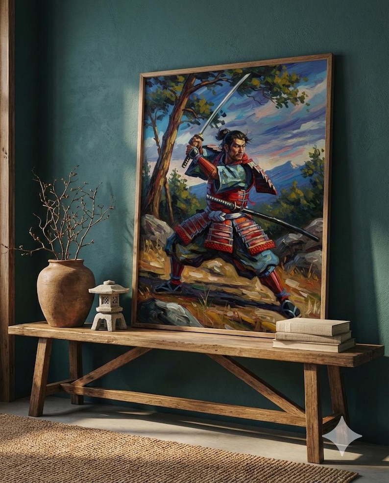 Samurai Warrior Art Print: Japanese Bushido Zen Decor (digital Download ...
