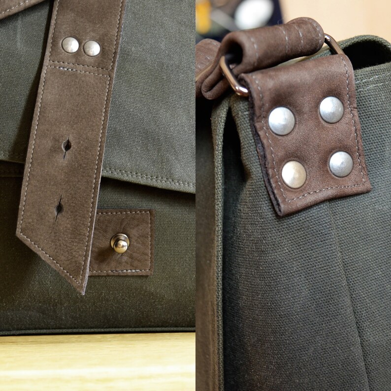 Messenger Bag for Men Waxed Canvas Bag Minimalist Laptop Etsy UK