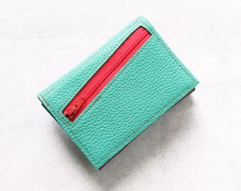 Trifold Coin Pocket Wallet for Women - The Frances Wallet in Mint Green