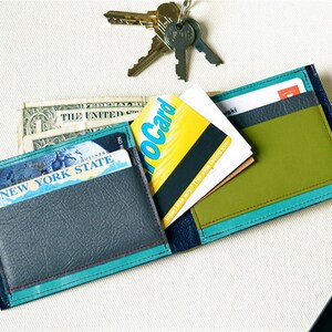 Personalized leather wallet for men, minimalist bifold, unique gift for him, groomsmen gift The Frankie Wallet Custom Option image 4