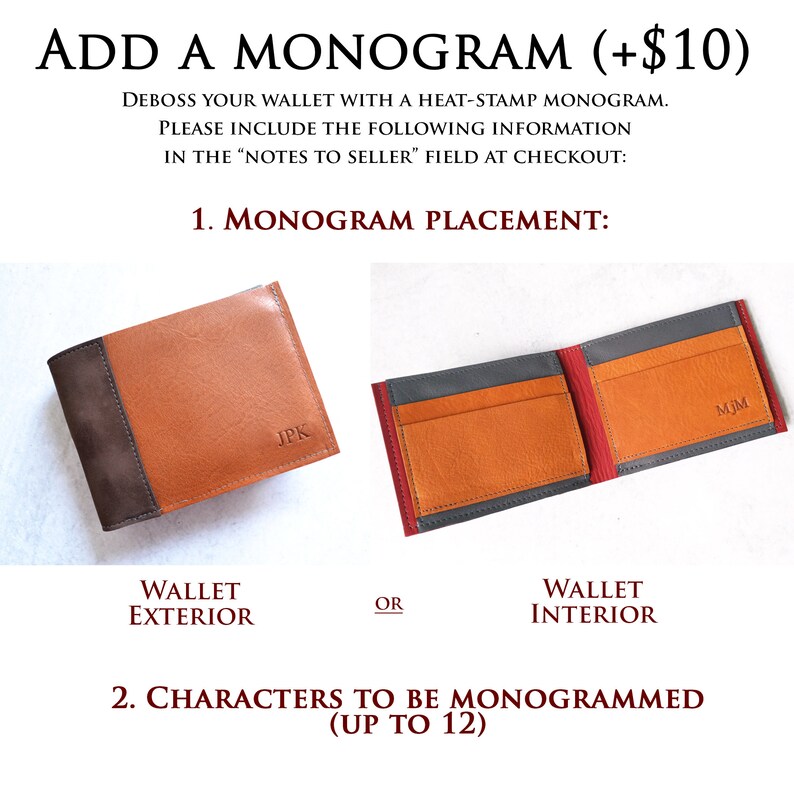 Personalized Leather Mens Coin Wallet Minimalist Custom Etsy