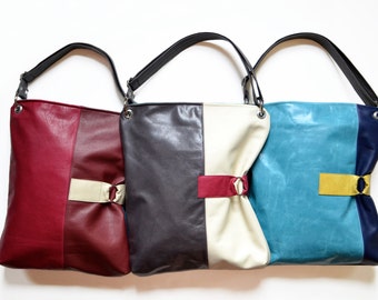 Women's Leather Laptop Bag, Personalized Crossbody Purse, Custom Ladies Work Satchel, Large Commuter Handbag - The Luella Bag Custom Option