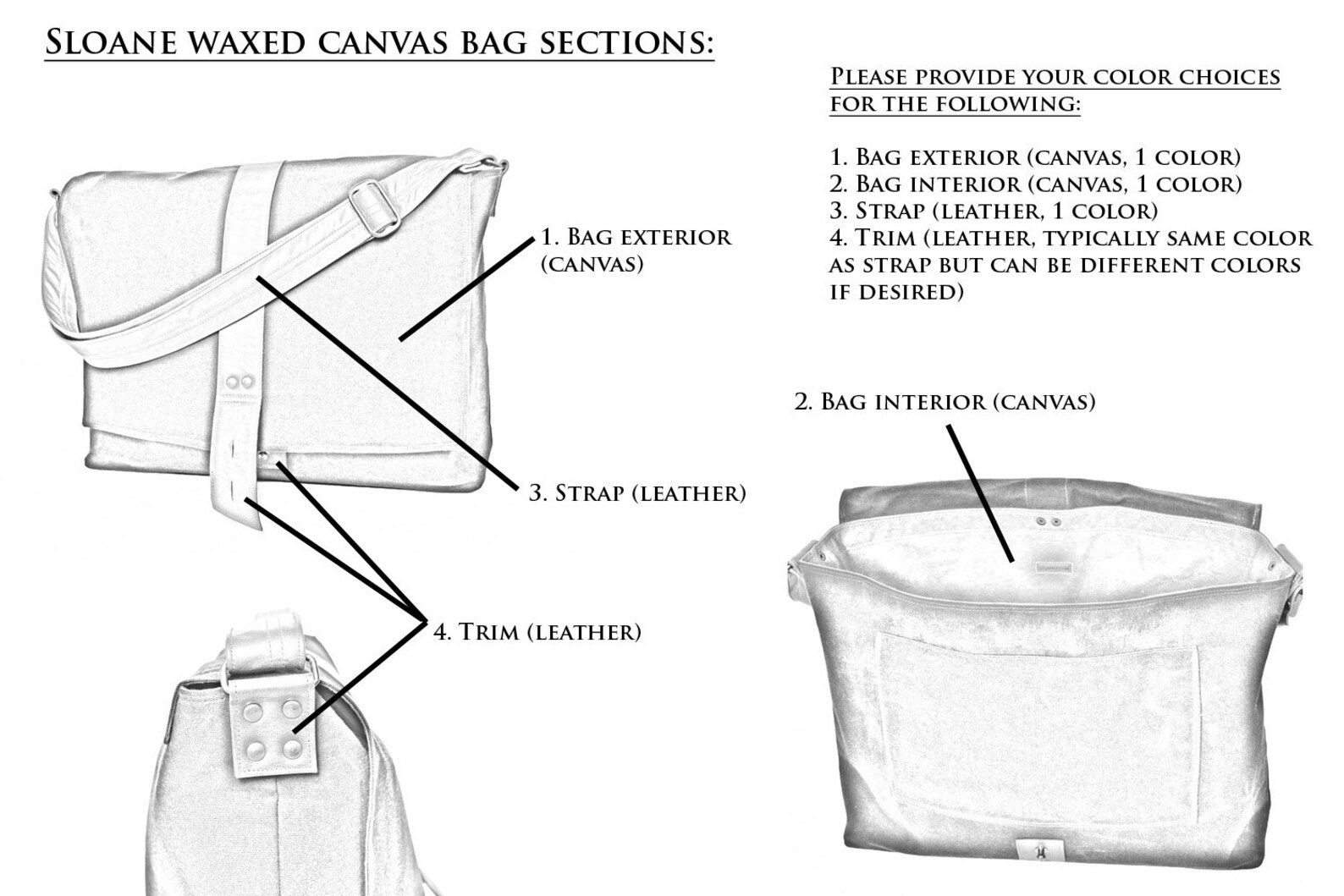 Mens Custom Messenger Bag Personalized Waxed Canvas Satchel Etsy