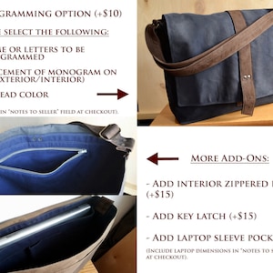 Messenger bag for men, waxed canvas laptop bag for work, lightweight crossbody commuter bag The Sloane Messenger Bag in Khaki Brown image 5