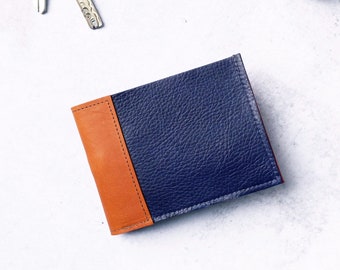 The Frankie Wallet in Royal Blue and Cognac