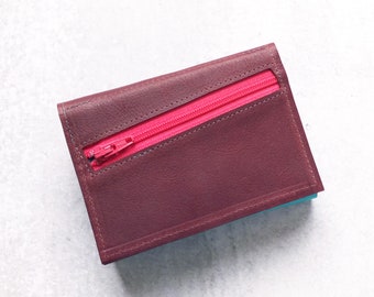 Leather Wallet with Coin Pocket, Unique Gift Idea for Women - The Frances Wallet in Burgundy